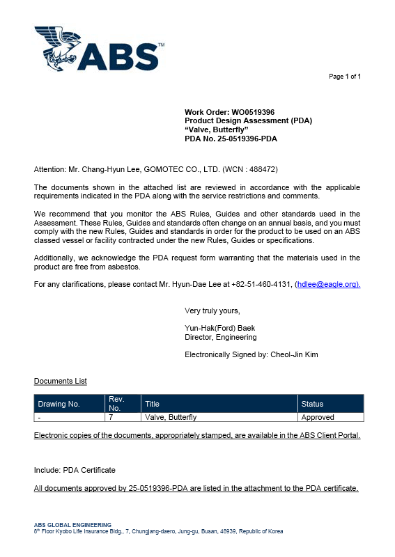 ABS Fire Safety Certification